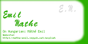 emil mathe business card