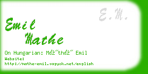 emil mathe business card